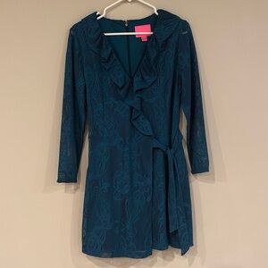 Lilly Pulitzer Teal Long Sleeve Dress Womens Medium, $35.